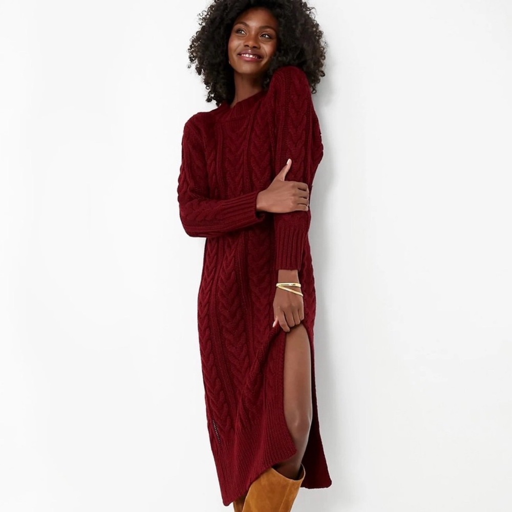 Hyacinth House Tuckernuck Maddox Sweater‎ Midi Dress Women’s Size Large Burgundy